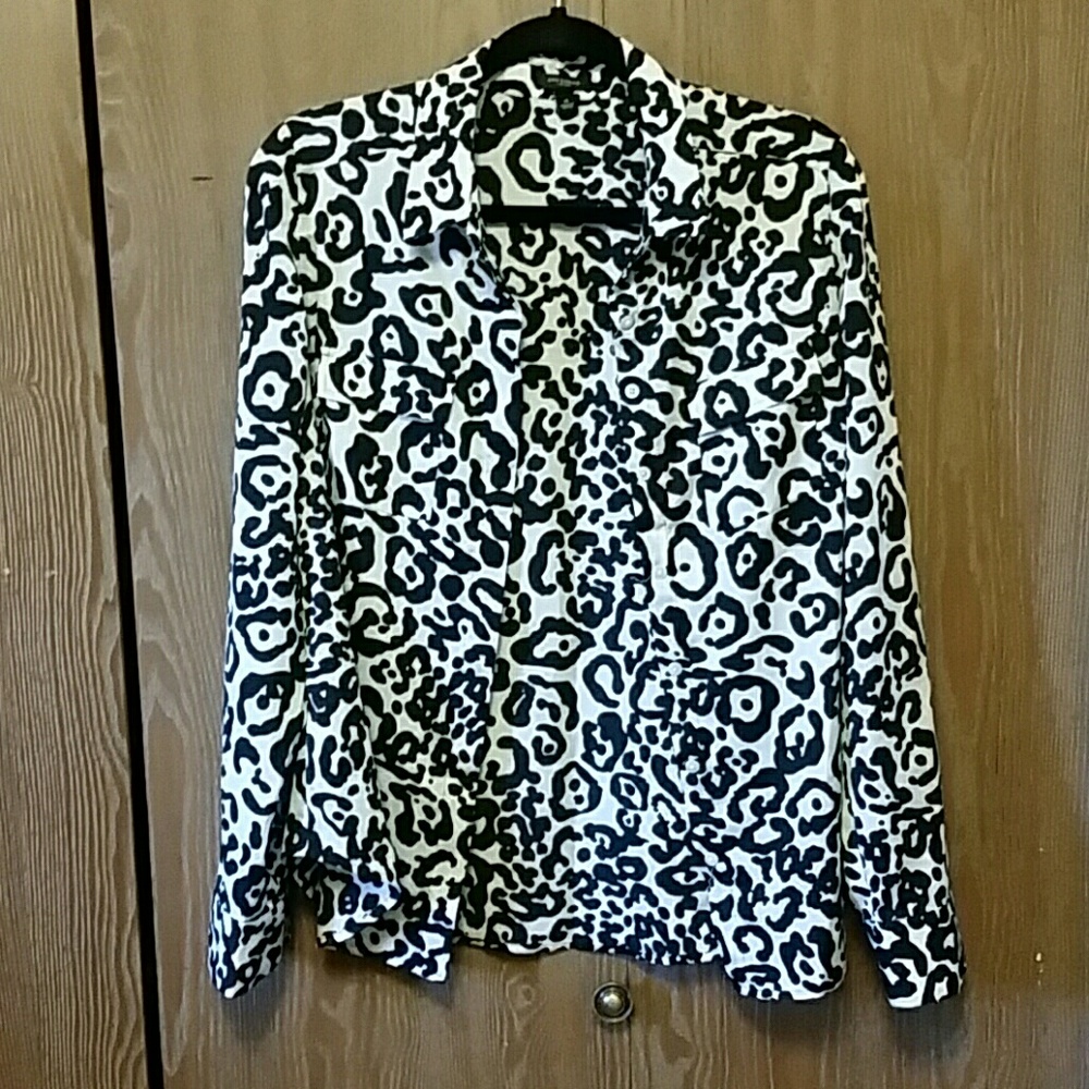 Leopard print blouse shirt 8